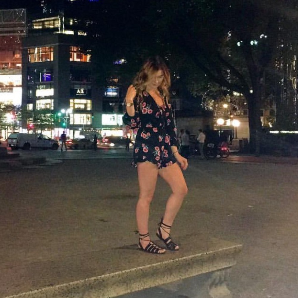 Floral Romper with Front Tie - Picture 1 of 5